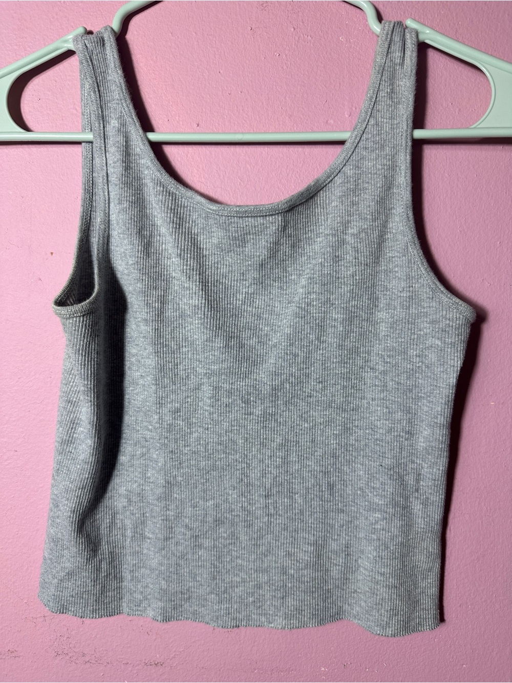 St Barth Brandy Melville Gray Ribbed Tank Top - Picture 3 of 3